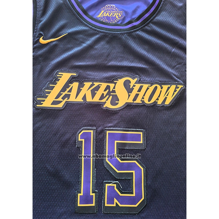 Maglia Los Angeles Lakers Austin Reaves #15 Citta 2024-25 Viola
